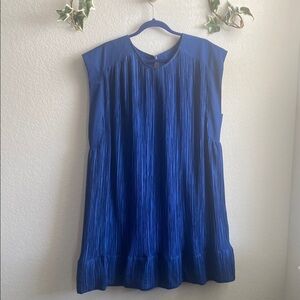 Anthropologie Royal Blue Pleated Tunic Dress